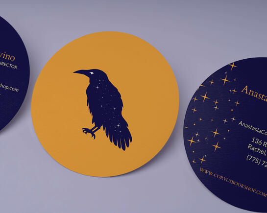 Corvus Bookstore Business Cards